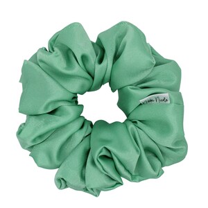 Handmade Large Satin Scrunchie: Seafoam Green Hair Tie