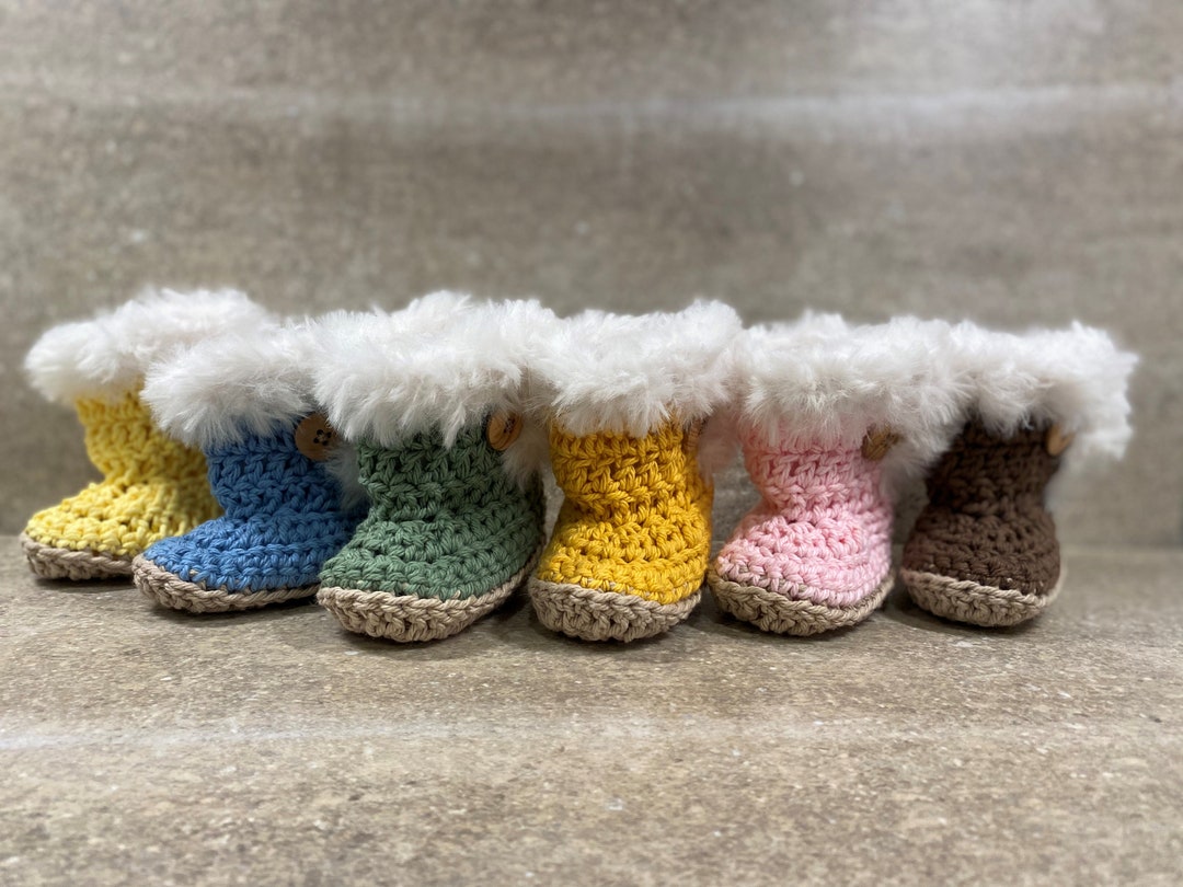 Ugg Styled Crochet Baby Boots 100 Cotton Ugg Baby Boots Etsy