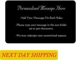 Laser Engraved Personalized Wallet Card - Custom Message