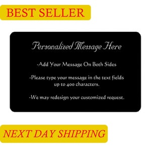 Tarjeta de billetera personalizada, tarjeta de billetera personalizada, inserto de tarjeta de billetera grabado con láser, tarjeta de mensaje personalizado, inserto de billetera,