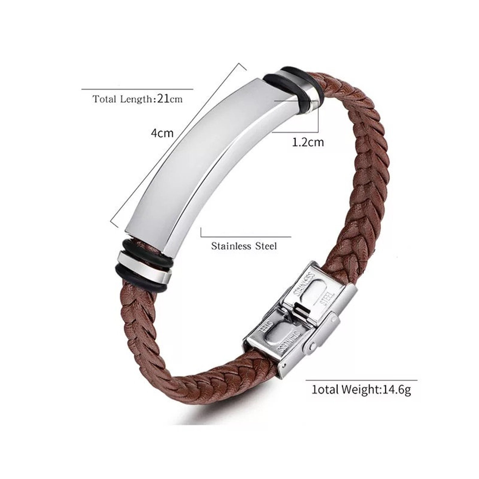 Personalised Mens Bracelet Leather Engraved Bracelet Gift Etsy