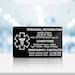 Medical ID Card for Wallet, Aluminum Custom Engraved Emergency Contact ...