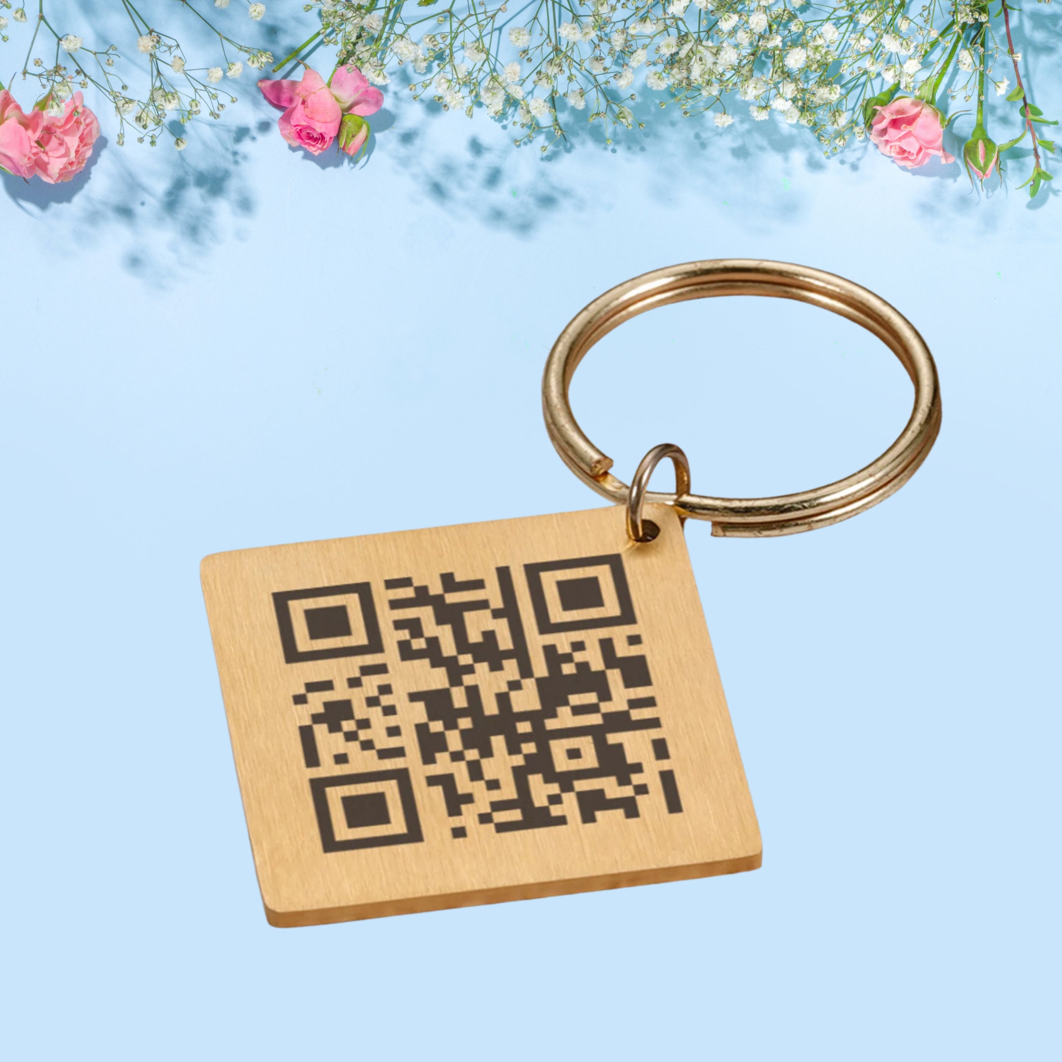 Custom Engraved QR Code Keychain: Personalized Music, Website, Video ...