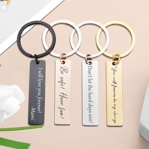 Stainless Steel Keychain | Custom Engraved Keychain Personalized Gifts for Him | Best Friend Gifts | Bridal Shower Gifts | Boyfriend Gift
