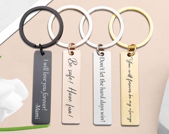 Stainless Steel Keychain | Custom Engraved Keychain Personalized Gifts for Him | Best Friend Gifts | Bridal Shower Gifts | Boyfriend Gift
