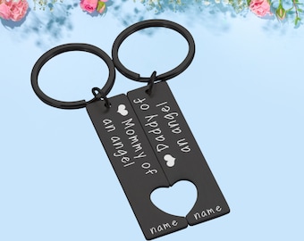 Personalized Infant Loss Keychain Set: Mommy & Daddy Memorial Gift