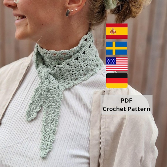 Scarf SAGA Crochet PATTERN /shawl/ Virkmönster Scarf Halsduk