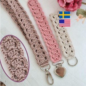 Keychain & Pacifier Clip Crochet Pattern: 2-in-1 PDF  / Nyckelband och nappband virkmönster