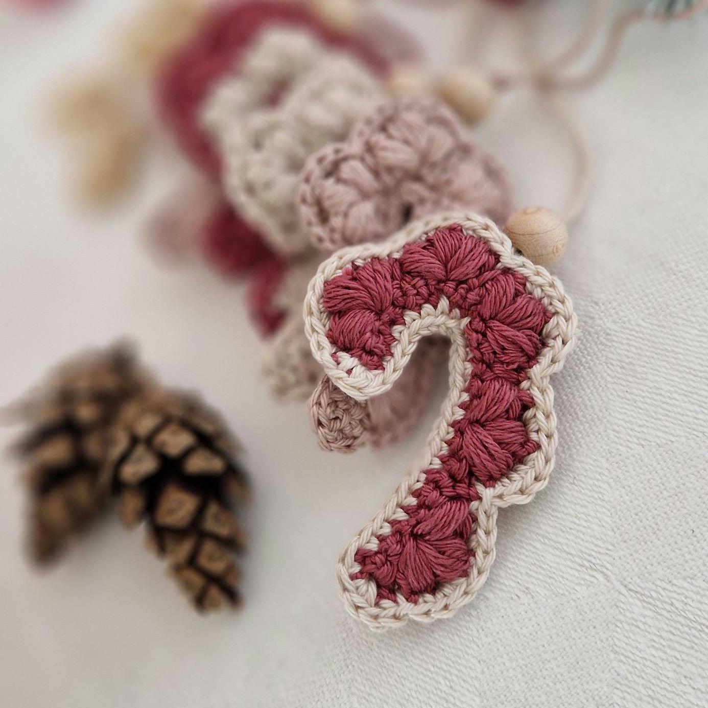 Christmas Candy Cane Ornament Crochet Pattern PDF (US, Se and DE Terms ...