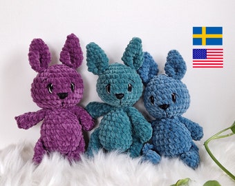 Crochet Bunny Pattern, Plush (PDF) / Virkmönster kanin BEGINNER friendly!