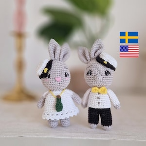 Virkmönster Kanin student/studentkanin. PDF mönster på svenska endast