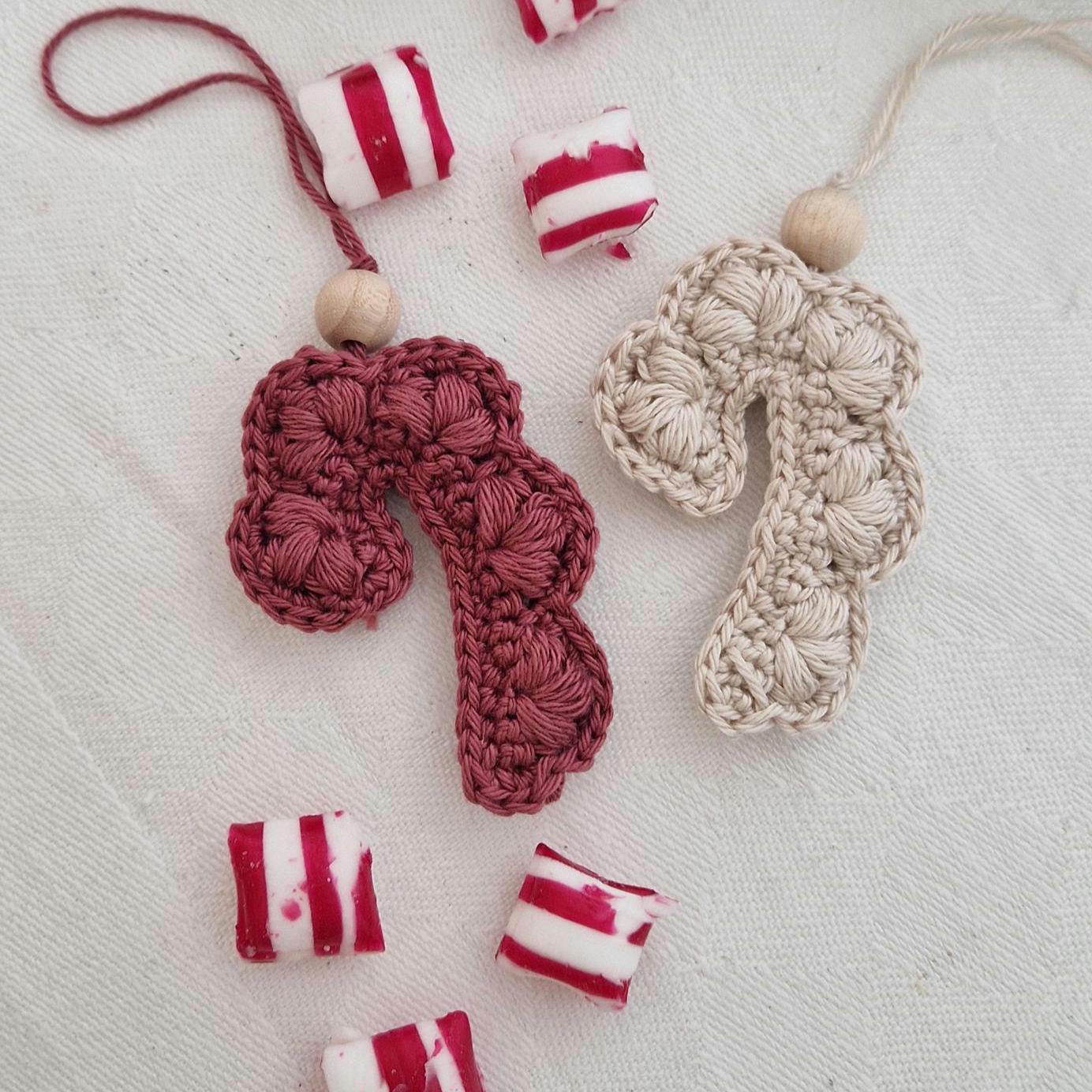Christmas Candy Cane Ornament Crochet Pattern PDF (US, Se and DE Terms ...