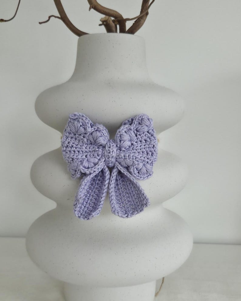 Bow Crochet Pattern US, German, Italian and Swedish terms / Rosetter virkmönster / Fiocco /Schleife image 4
