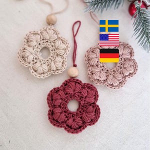 Easter Flower Wreath Ornament Crochet Pattern (PDF) / dekoration påsk påskpynt / Kranz-Ornament