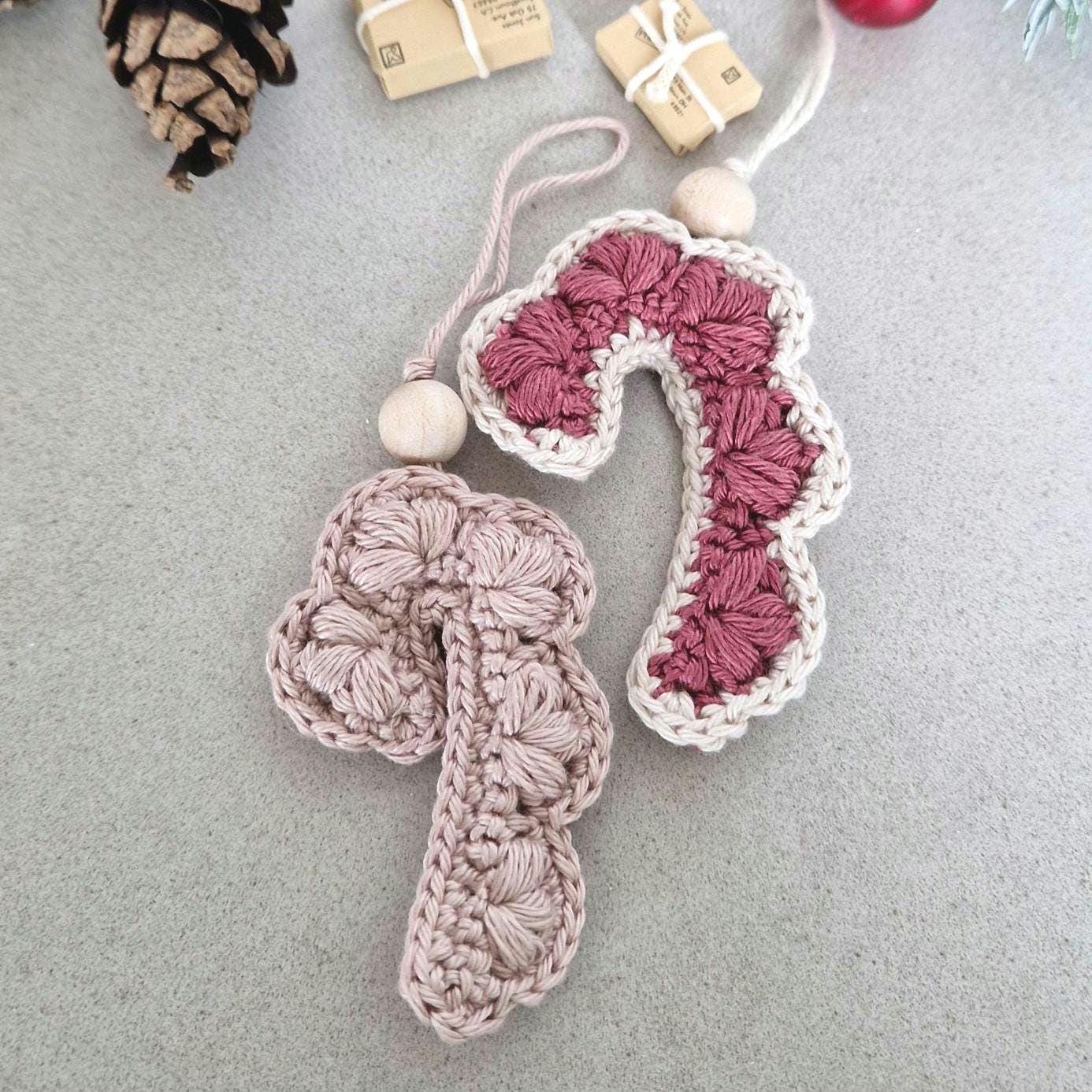 Christmas Candy Cane Ornament Crochet Pattern PDF (US, Se and DE Terms ...