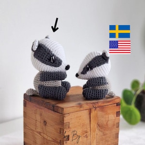 Badger Crochet Pattern (PDF Pattern) / Grävling virkmönster