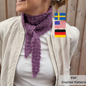 Scarf JUNI Crochet PATTERN /shawl/ Virkmönster JUNI halsduk