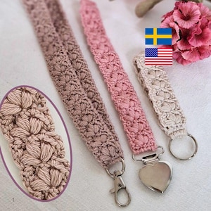 Keychain & Pacifier Clip Crochet Pattern ALEA (PDF Pattern) /Nyckelband och nappband virkmönster