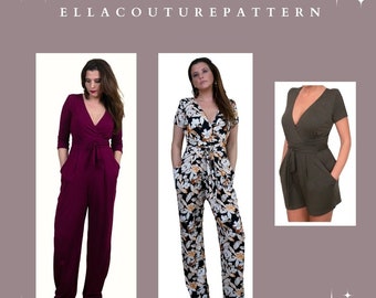 Pattern  Wrap jumpsuit Turtorial PDF Size 2-24