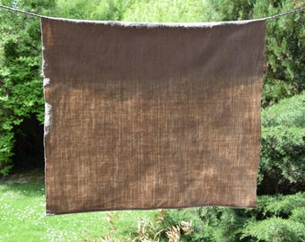 Toalla antigua rústica de cáñamo puro tejido, paño de cocina orgánico vintage con estampado de rayas azules, tela hecha a mano, estilo rústico de granja antigua.