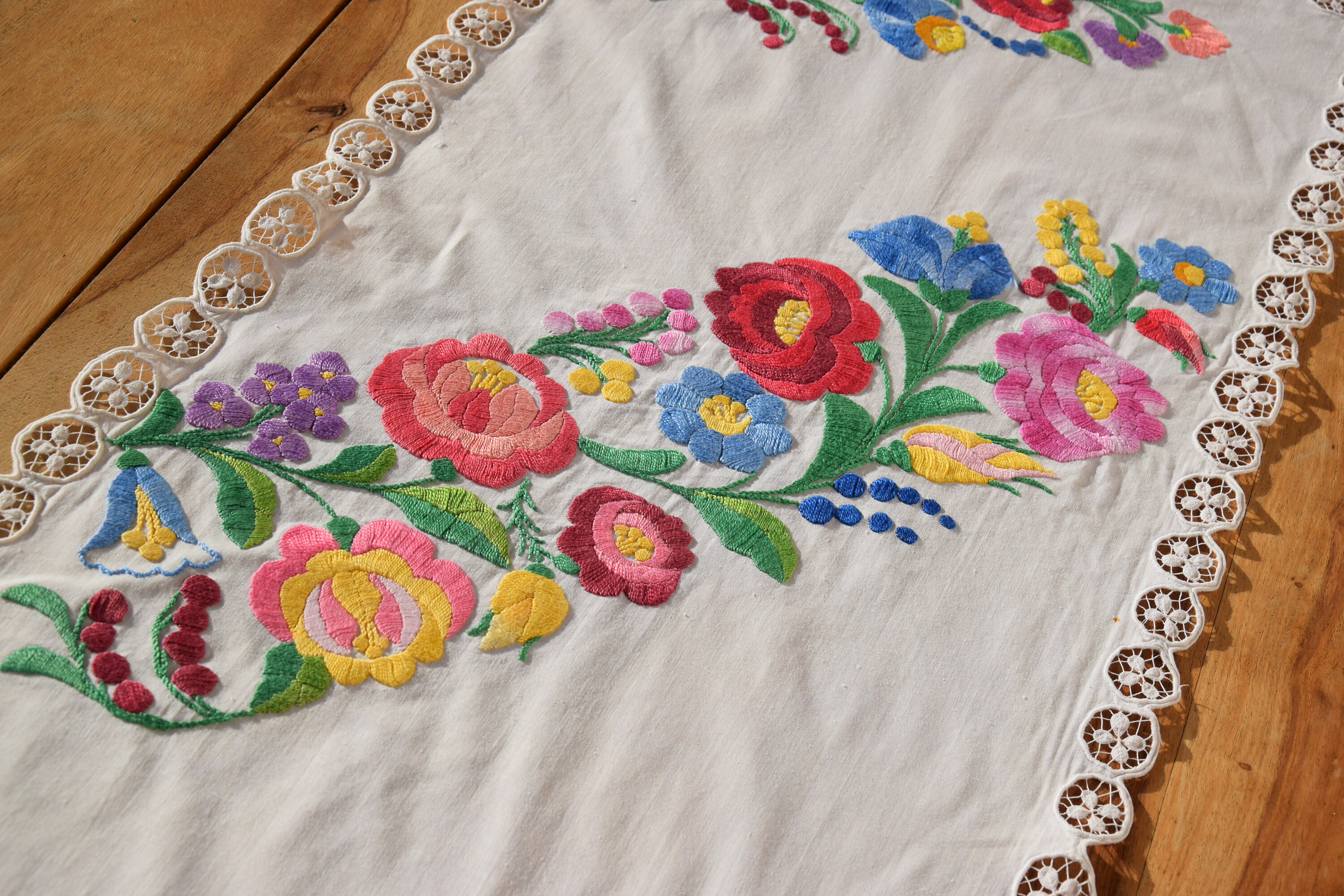 Vintage Embroidered Hungarian Tablecloth - Etsy