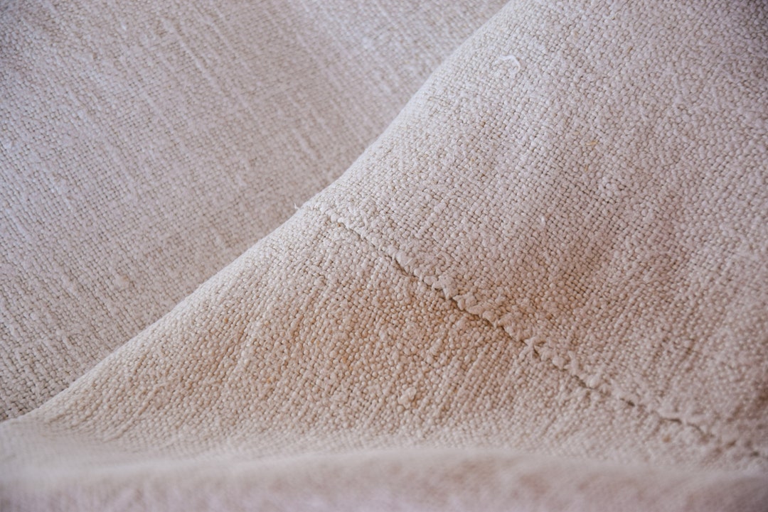 Tela De Tapicería Beige Natural - Estilo Lino Lineal, Ancho 54", Ignífuga, Por Metro