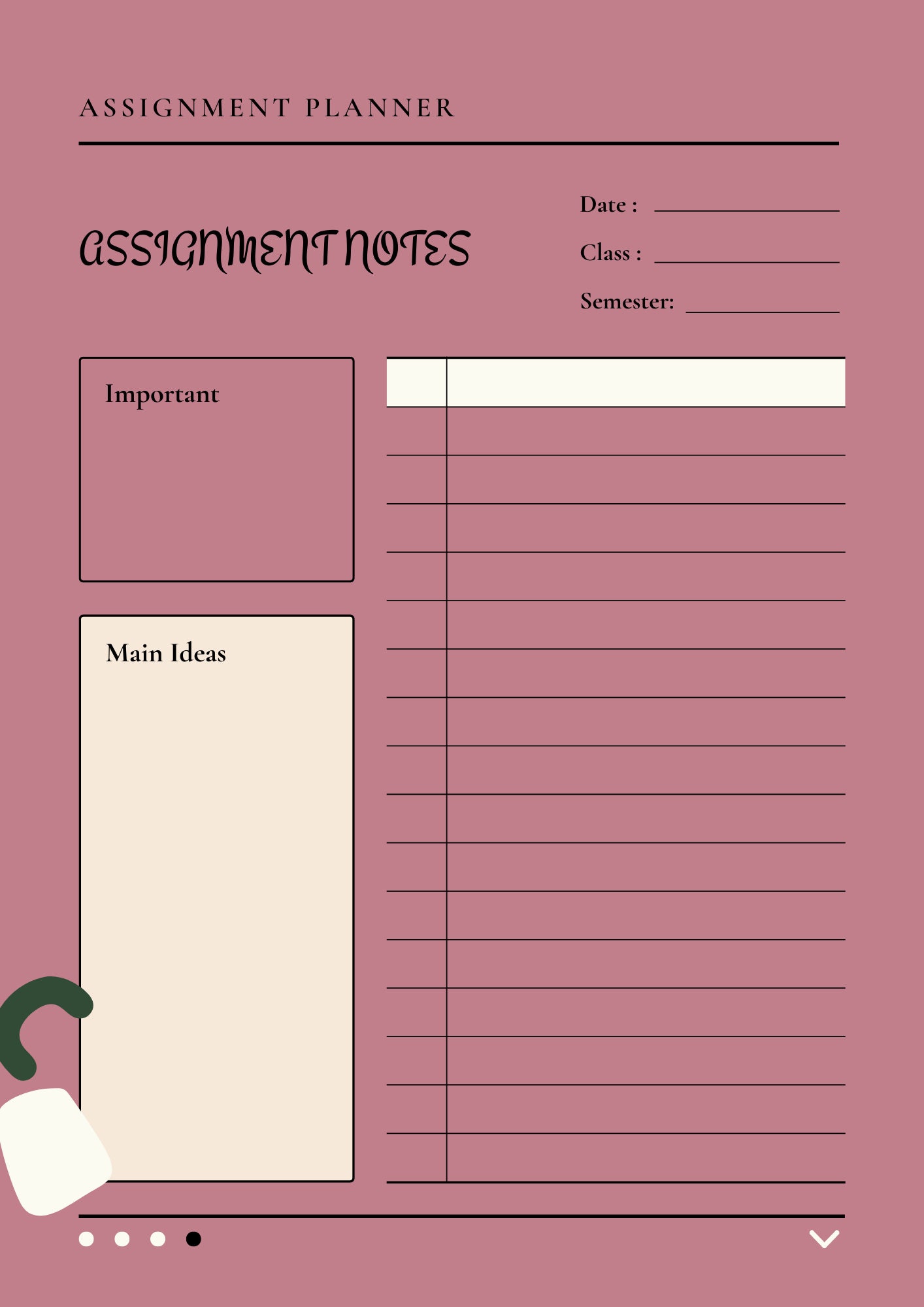 Assignment Tracker, Assignment Printable List, Homework Tracker ...