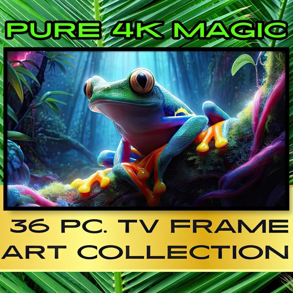 36 pc. Samsung Frame TV Pure Magic Jungle, Rainforest, and Safari digital download. Display Hi-res Still Frame or slideshow images on any TV