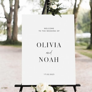 Wedding Welcome Sign, Minimalist Wedding, Script Wedding Welcome Sign, Modern Wedding Sign