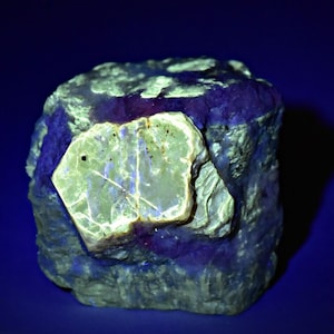 437 CT Rare Huge Natural Fluorescent Phlogopite Crystal With Tenebrescent / Color Change Hackmanite