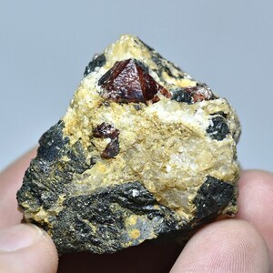 227 Carat Top Quality Natural Short Wave Fluorescent Red Zircon Crystal On Matrix From Pakistan