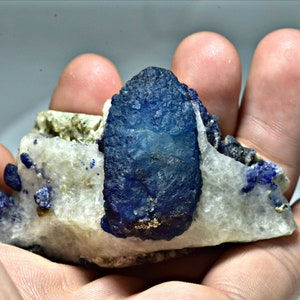 97g Excellent Huge Blue Afghanite Crystal w/ lazurite, Wernerite and Calcite Spe