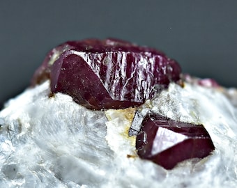 45 Carat Natural Red Ruby Crystals with Mica and Pyrite Matrix