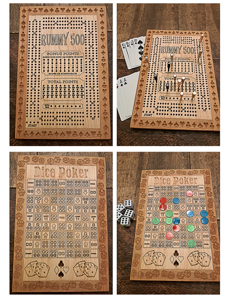 Rummy 500 & Dice Poker Board Game 2 in 1 Board Game Double Etsy