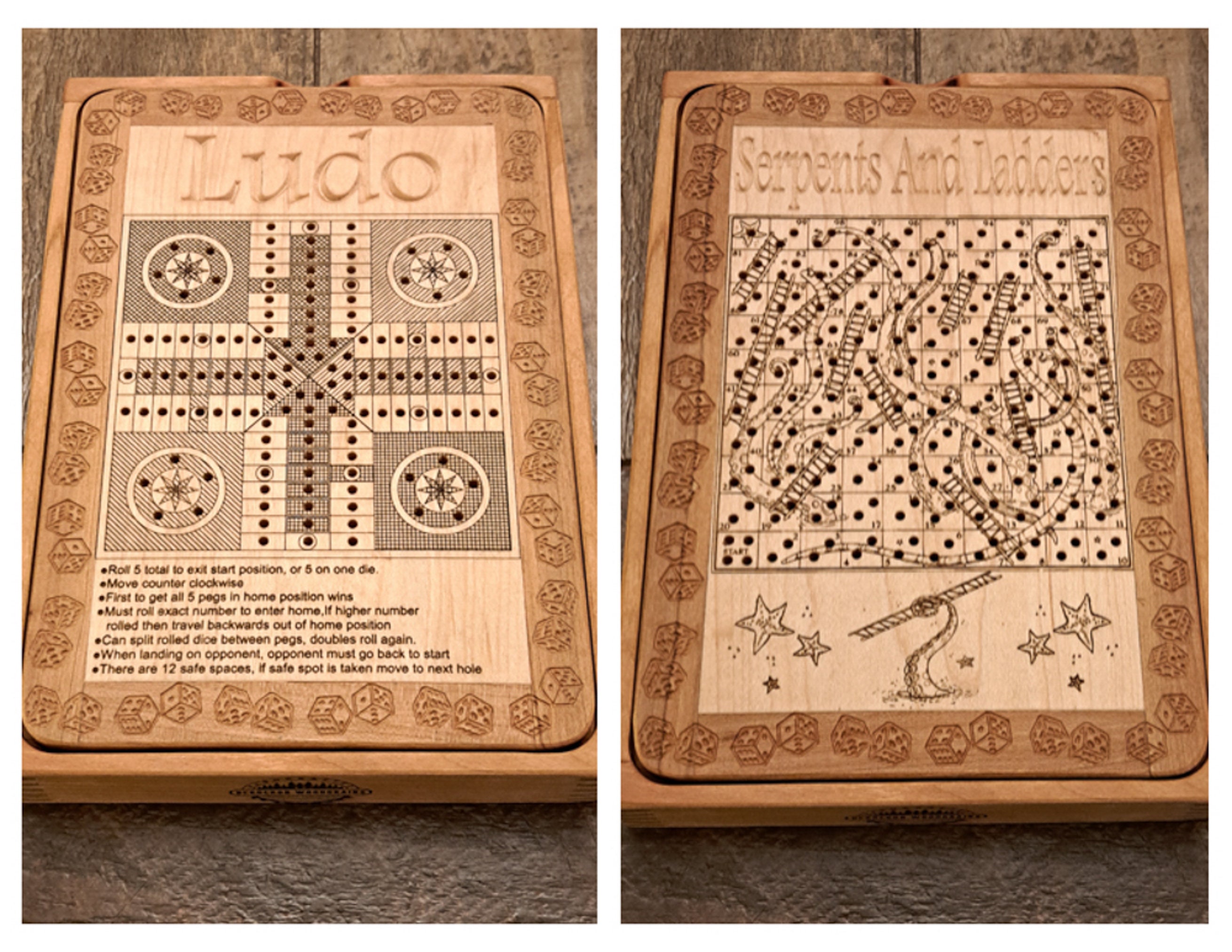 Ludo & Serpents and Ladders Peg Board Game 2 in 1 Board Game - Etsy India