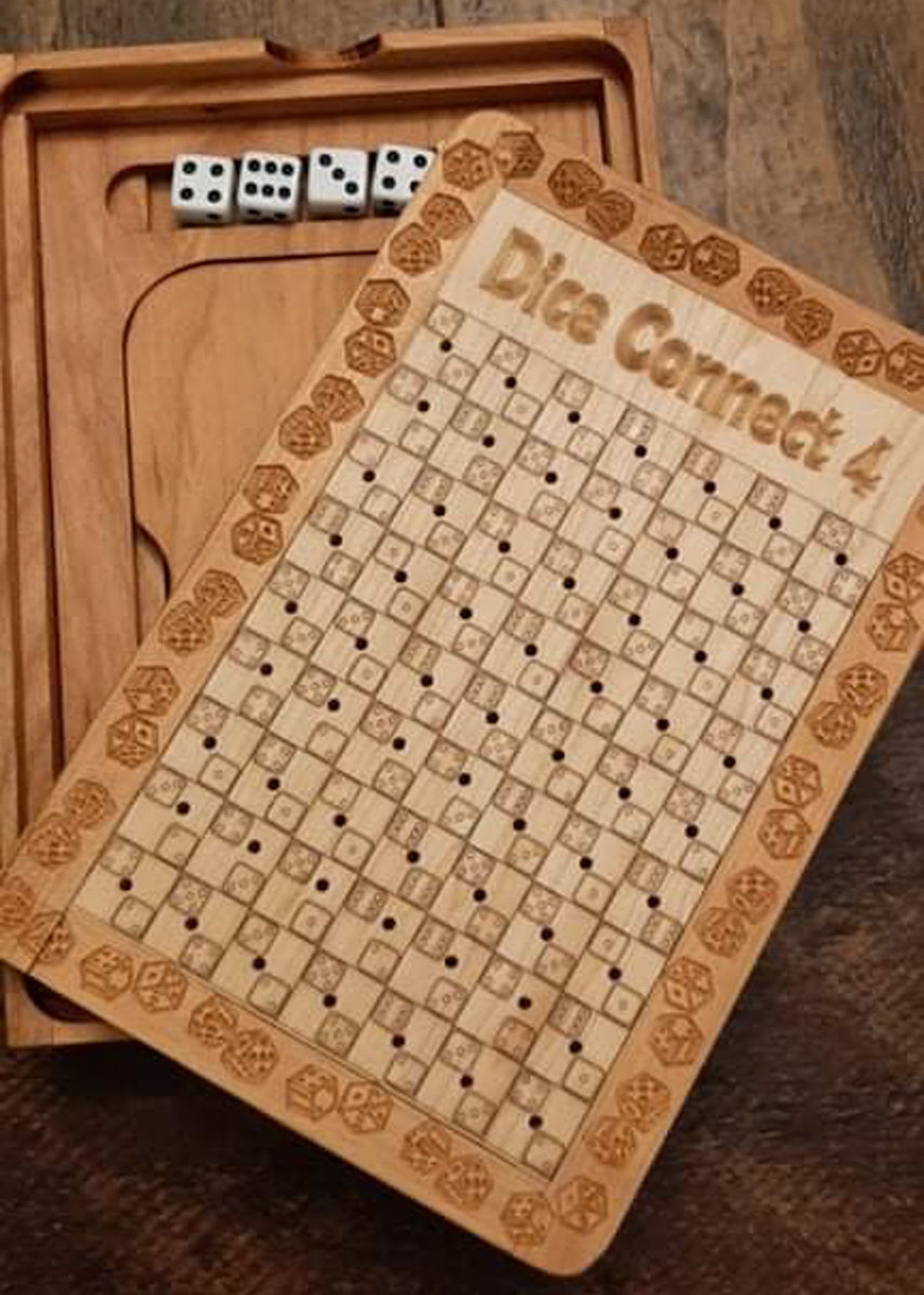 Yardzee and Dice Connect 4 Peg Game 2 in 1 Board Game Etsy