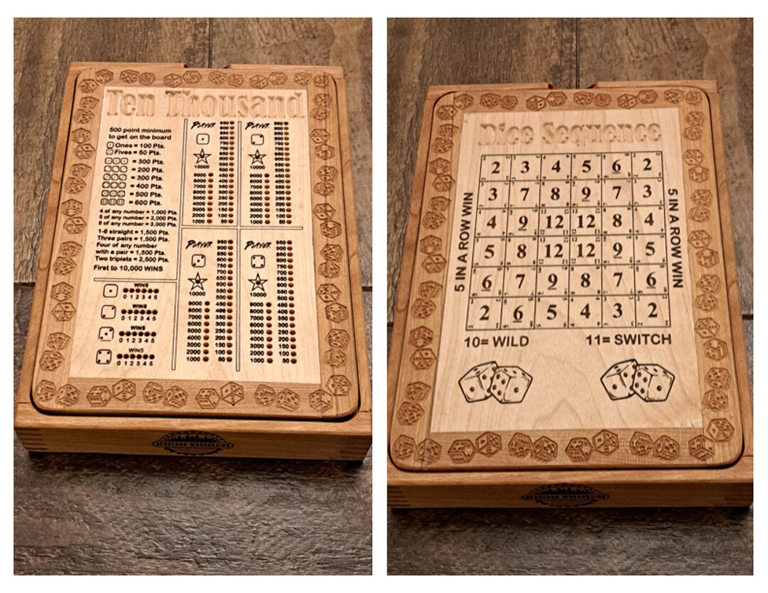 Ten Thousand & Dice Sequence Board Game 2 in 1 Board Game Etsy