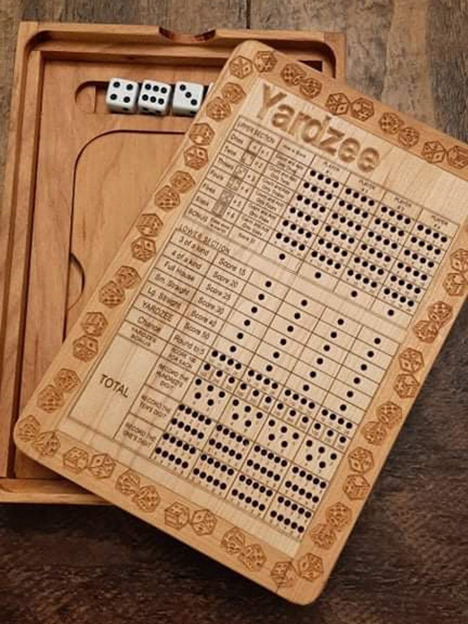 Yardzee and Dice Connect 4 Peg Game 2 in 1 Board Game Etsy