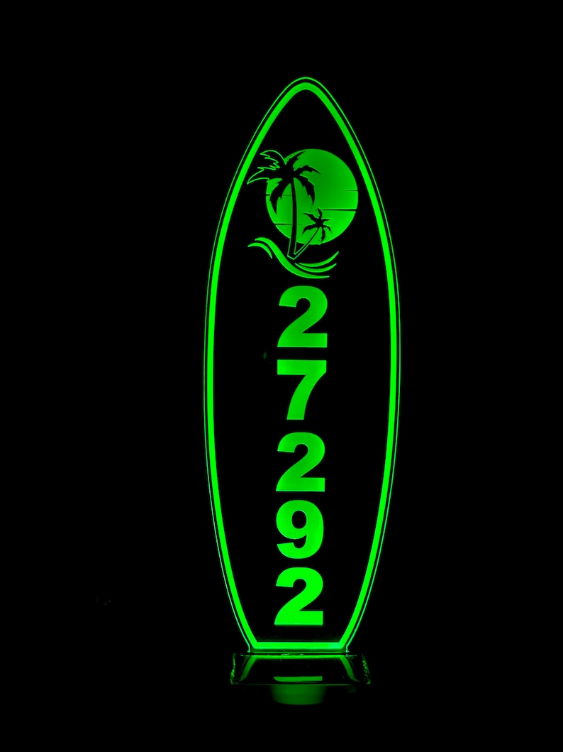 Personalized Solar House Number Sign Solar Light up RGB Sign Etsy