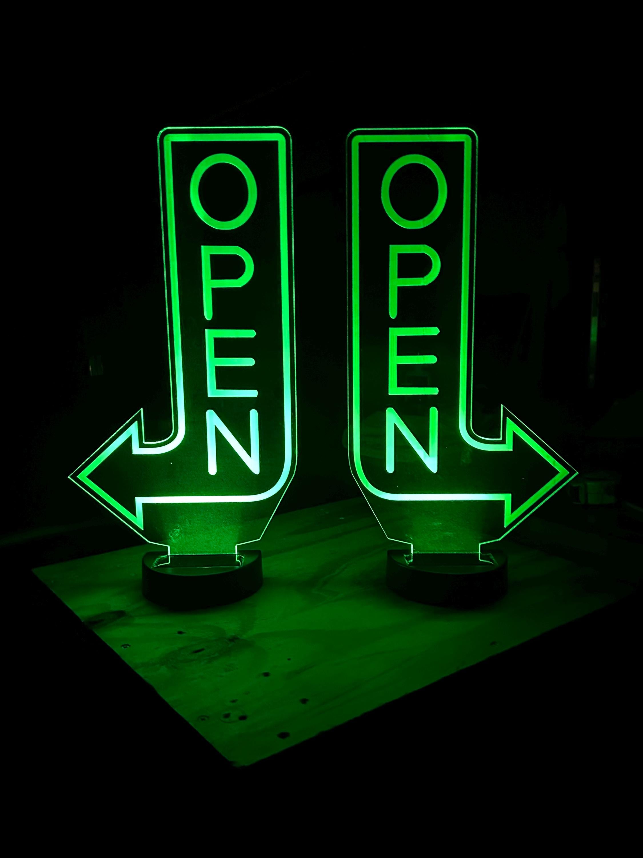 Personalized Solar Open Sign, Light up Business Logo, RGB - Etsy