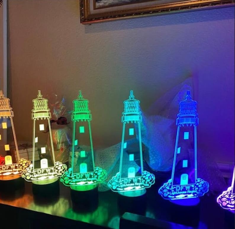 Personalized LED Acrylic Centerpiece, Light up Custom Centerpiece, LED