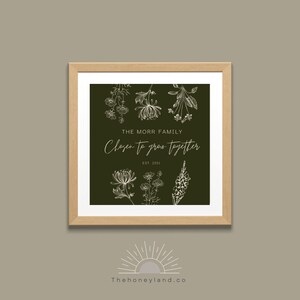 Chosen to Grow Together : Personalization, Customizable Birth Flowers, Unique Wall Art, Anniversary Date