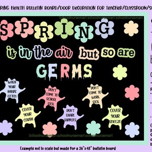 Spring is in the air.. health tips bulletin board/door decor kit for nurses&#39; office, school, teacher decor instant download (PDF)