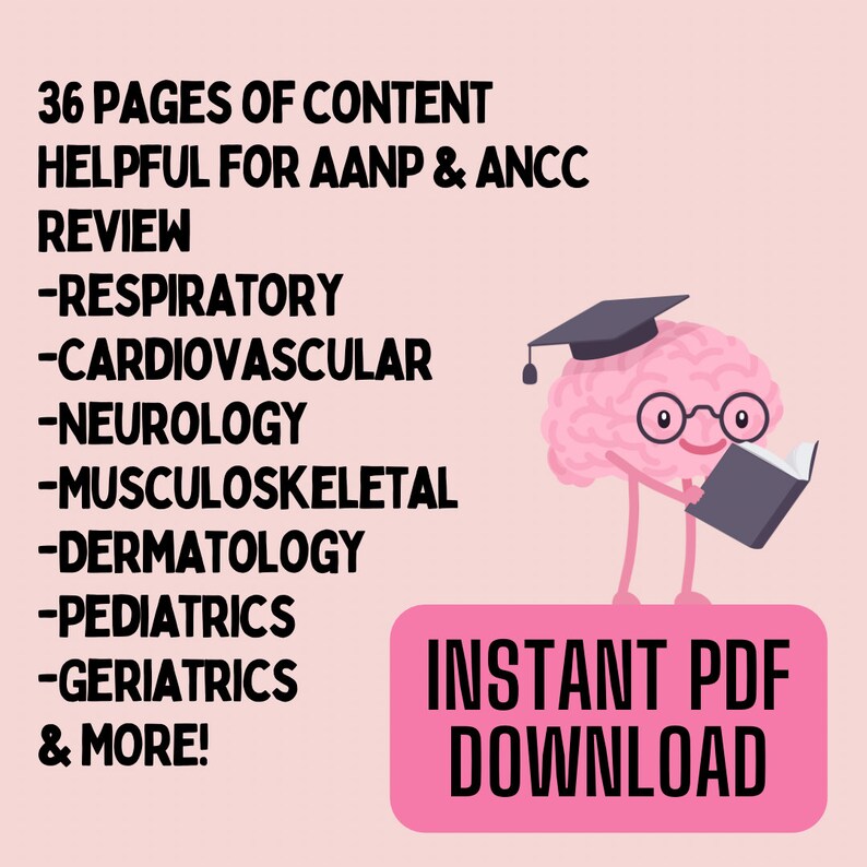 FNP Board Exam Review, Study Guide, Booklet Condensed Info for AANP ...