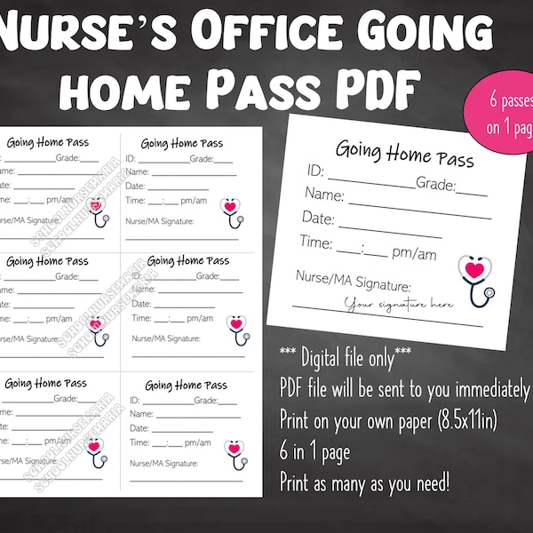 School nurse passes etsy