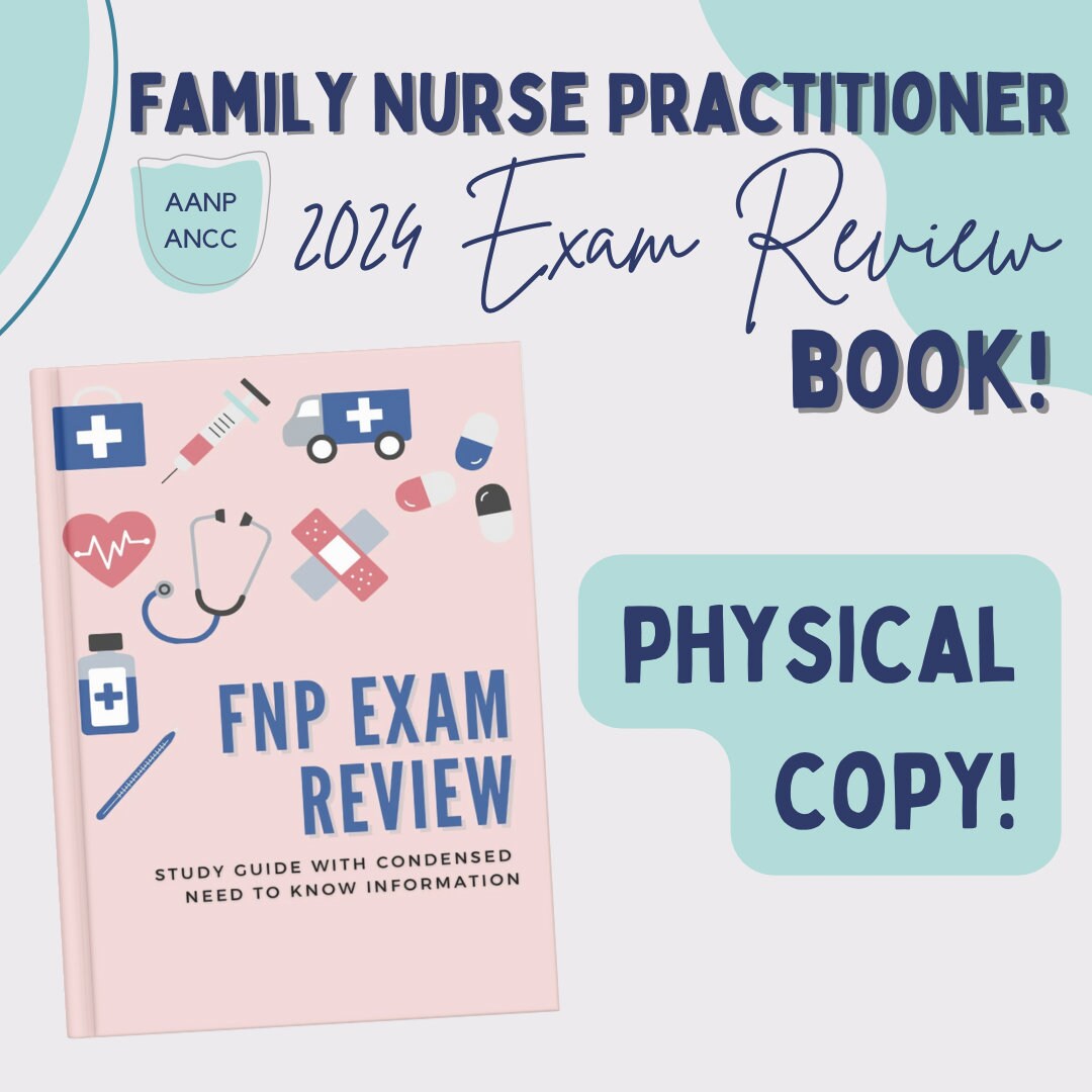FNP Board Exam Review Physical Paperback Textbook, Study Guide, Booklet