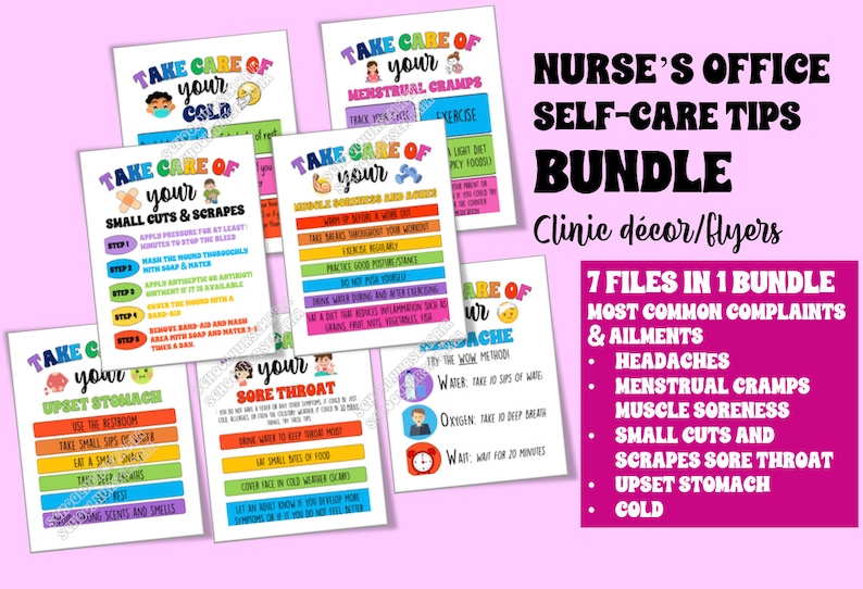 Nurse's Office/school Nurse Self Care Tips for Students Etsy