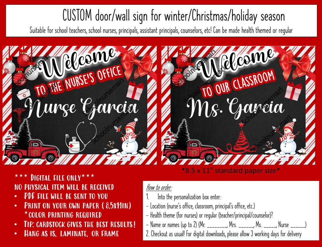 Custom Wall/door Sign for Winter/christmas/holiday/candy Cane Season ...