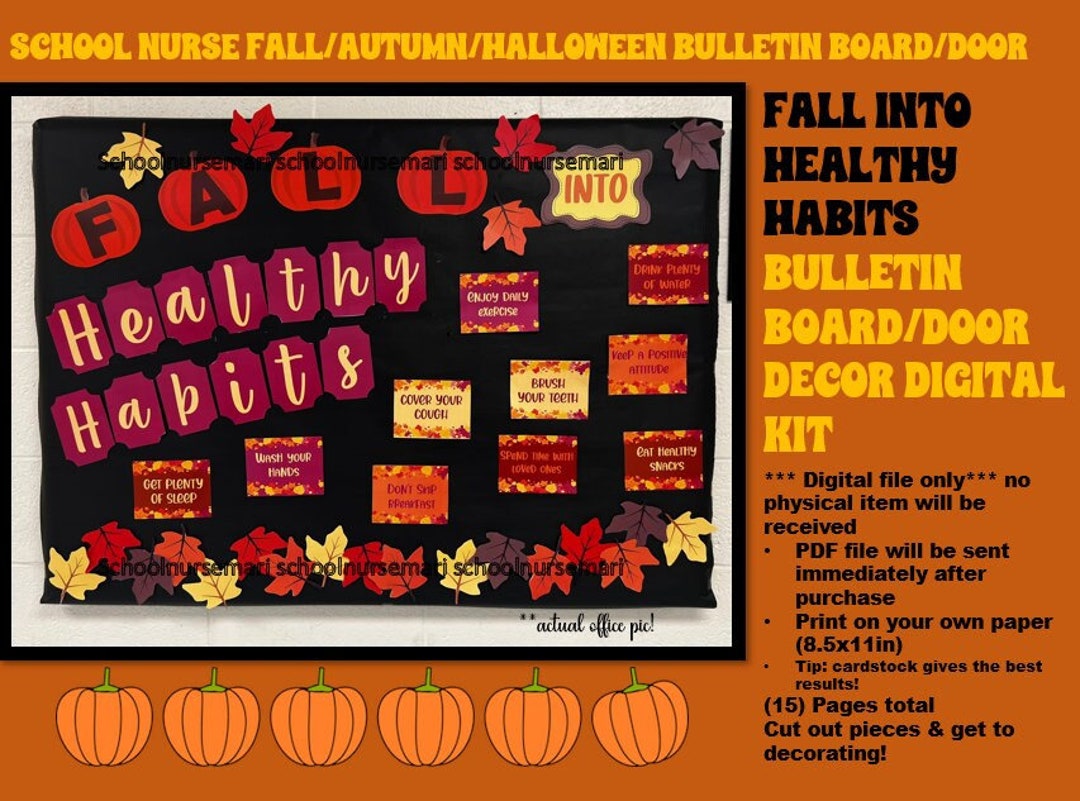 Fall Into Healthy Habits Bulletin Board/door Decor Kit for Nurses