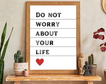 Matthew 6:25 Scripture Print | Minimalist Black White Faith Wall Art (Digital Download)